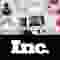 A graphic designer working at their desk, with many tools on it. Below, the "Inc." logo in white on black.